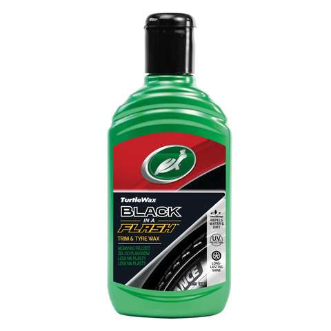Поліроль-реставратор зовнішнього пластику та шин Turtle Wax Black Flash 300 мл 52855 фото